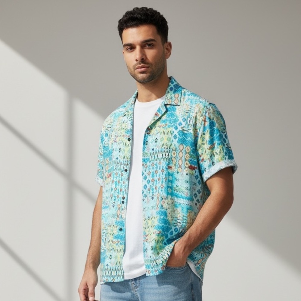 VATPAVE Mens Floral Hawaiian Shirts Short Sleeve Button Down Beach Shirt XXL